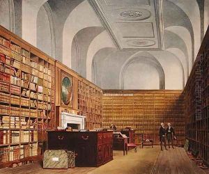 The Kings Library, Buckingham House, from The History of the Royal Residences, engraved by James Baily, by William Henry Pyne 1769-1843, 1819 by James Stephanoff