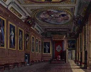 The Kings Presence Chamber, Windsor Castle, from Royal Residences, engraved by W. J. Bennett, pub. by William Henry Pyne 1769-1843, 1818