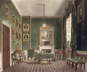 The Green Closet, Buckingham House, from The History of the Royal Residences, engraved by Daniel Havell 1785-1826, by William Henry Pyne 1769-1843, 1819 by James Stephanoff