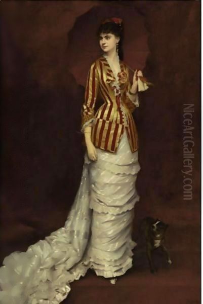 Elegant Lady Strolling with her Dog - view 1