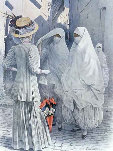 A European woman in Algeria, 1910 - view 1