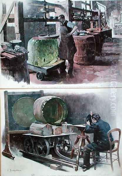 Manufacture of glass for an optical lens, 1900 - view 1