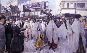 Artists of the Oriental Theatre Returning to the Trocadero, 1900 by Louis Remy Sabattier