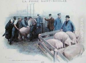 The Saint-Nicolas Fair in Evreux, early 20th century by Louis Remy Sabattier