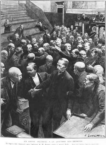 A serious incident: Fight in the Benches of the French National Assembly, from LIllustration, 12th Novemebt 1904 - view 1