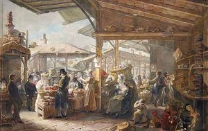 Old Covent Garden Market, 1825 by George the Elder Scharf