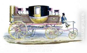 Mr. Gurneys Steam Carriage as Seen Running in Regents Park, 6th November 1827 by George the Elder Scharf
