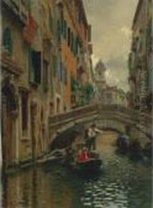 A Quiet Canal, Venice by Rubens Santoro
