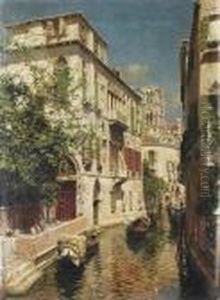 A Venetian Canal by Rubens Santoro