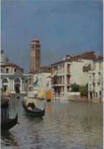 A Venetian Canal by Rubens Santoro
