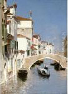 A Venetian Canal by Rubens Santoro