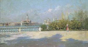 A Sunlit Park Facing The Church Of San Giorgio Maggiore A Sunlit Park Facing The Church Of San Giorgio Maggiore