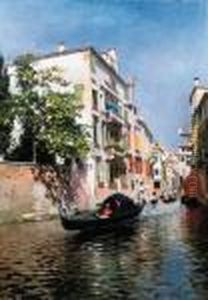 A Venetian Canal On A Sunny Afternoon by Rubens Santoro