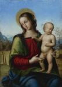 The Madonna And Child In A Landscape by Raphael