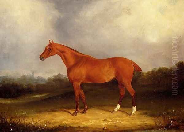 A Chestnut Hunter In A Landscape - view 1