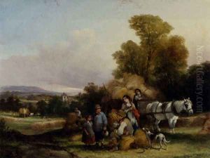 Harvesting In Surrey by William Shayer, Jr.