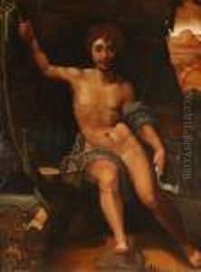 Johannes Der Taufer In Der Wuste. by Raphael