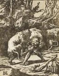 Hercules And The Nemean Lion by Raphael