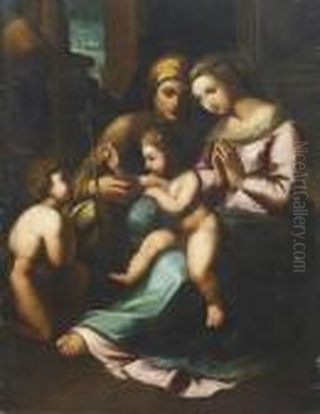Vierge A L'enfant Avec Saint Jean Baptiste Et Sainteelisabeth - view 1