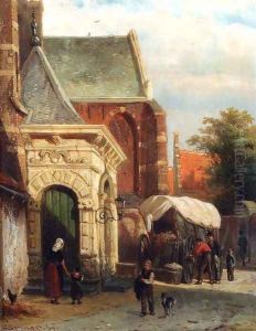A View Of The South Entrance Of The St. Pancras Church, Enkhuizen