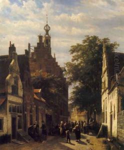 Figures in a Street in Delft (or Street Scene)