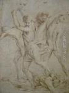 Study Of A Group Of Fighting Figures by Raphael