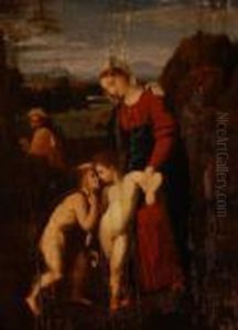 Mary With The Infant Christ And John The Baptist by Raphael