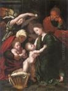 The Holy Family With Saint Elizabeth, The Infant Saint John Thebaptist And Two Angels by Raphael