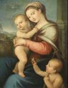 Madonna Col Bambino E San Giovannino In Un Paesaggio