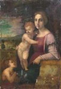 Madonna With The Infant St John The Baptist. by Raphael