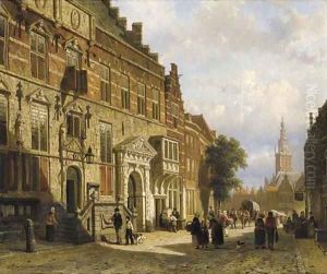 The Town Hall on the Burchtstraat with the St Stevenskerk beyond, Nijmegen