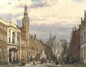 View of the Town Hall and the St. Laurenschurch in Alkmaar