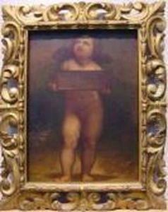 Cherub With Tablet by Raphael