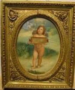 Cherub Holding Tablet by Raphael