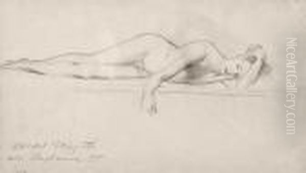 Reclining Young Male Nude - view 1