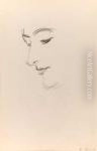 Study Of A Woman's Head, Looking Down