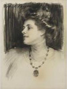 Portrait Of Mrs. Alfred Fowler (eva Neumann) by John Singer Sargent