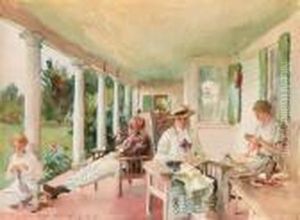 On The Verandah (ironbound Island, Maine) by John Singer Sargent