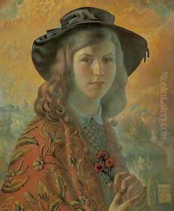 Portrait of the Artist's Daughter in Spanish Shawl