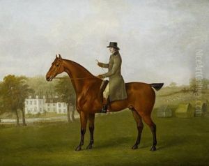 A Gentleman Mounted On His Bay Hunter In The Grounds Of His House by John Nost Sartorius