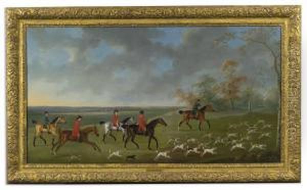 Mounted Fox Hunters With Hounds - view 1
