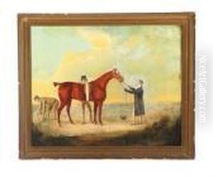 Grooms Holding A Bay With Bobtail by John Nost Sartorius