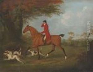 A Huntsman And Hounds Outside A Wood by John Nost Sartorius