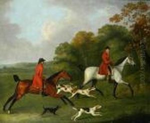 Two Huntsmen Riding With Hounds, (j Lambert Esq Of Shropshire) by John Nost Sartorius