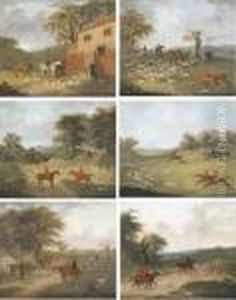 A Run With Mr. James Drake 
Brockman's Hounds At Beachborough, Kent:leaving The Kennels, Underhill, 
Shornecliffe; Going To Covert; Goneaway; Full Cry; The Death - Treeing 
The Fox; And The Returnhome by John Nost Sartorius