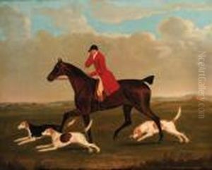 A Huntsman On A Brown Hunter With Hounds by John Nost Sartorius