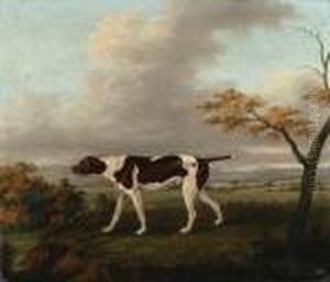 A Pointer With A Hare In An Extensive Landscape by John Nost Sartorius