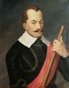 Portrait of Albrecht Wenzel Eusebius von Wallenstein 1583-1634 Duke of Friedland and Mecklenburg and Prince of Sagan, after a painting by Van Dyck