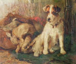 Left in Charge - A Fox Terrier with Game by Philip Eustace Stretton