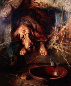 When the Cats Away the Mice Will Play by Philip Eustace Stretton